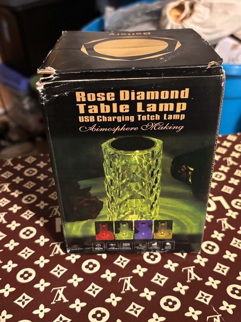 Rose Diamond USB Charging Table Lamp - Green - Tabasco